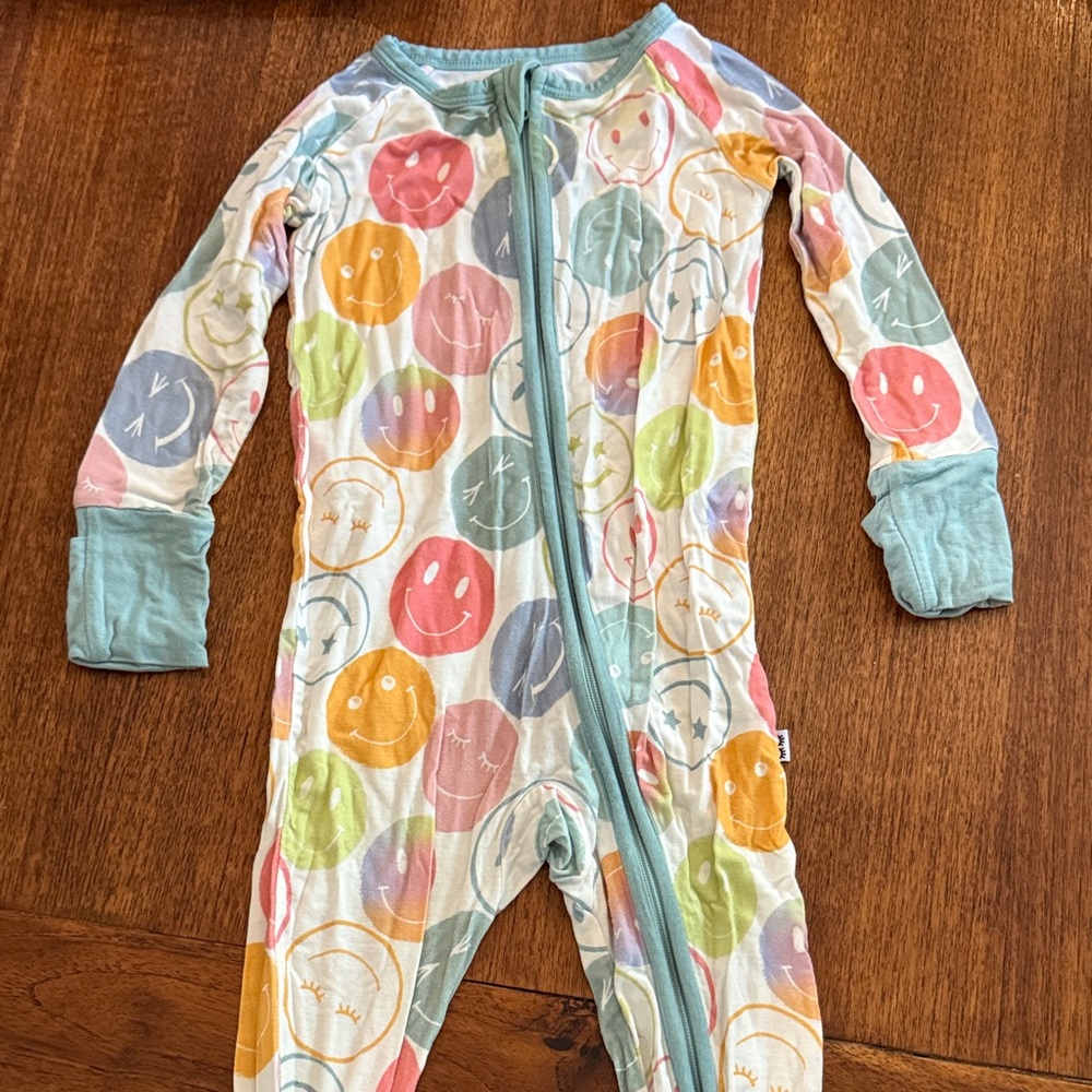 Little Sleepies Multicolor Smiley Face Footie